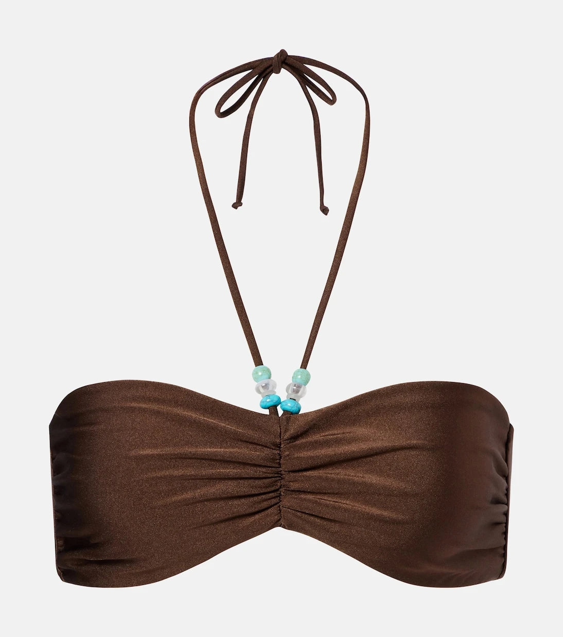 Jade Swim - Zoe beaded ruched bikini top