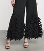 A.W.A.K.E. Mode Black Virgin Wool Fringe Wide-Leg Trousers