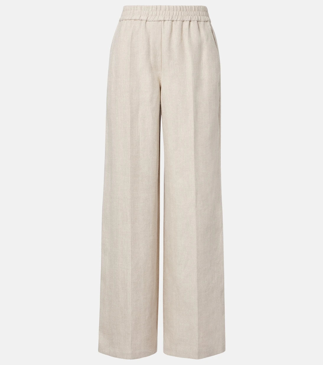 Brunello Cucinelli - Linen and cotton wide-leg pants