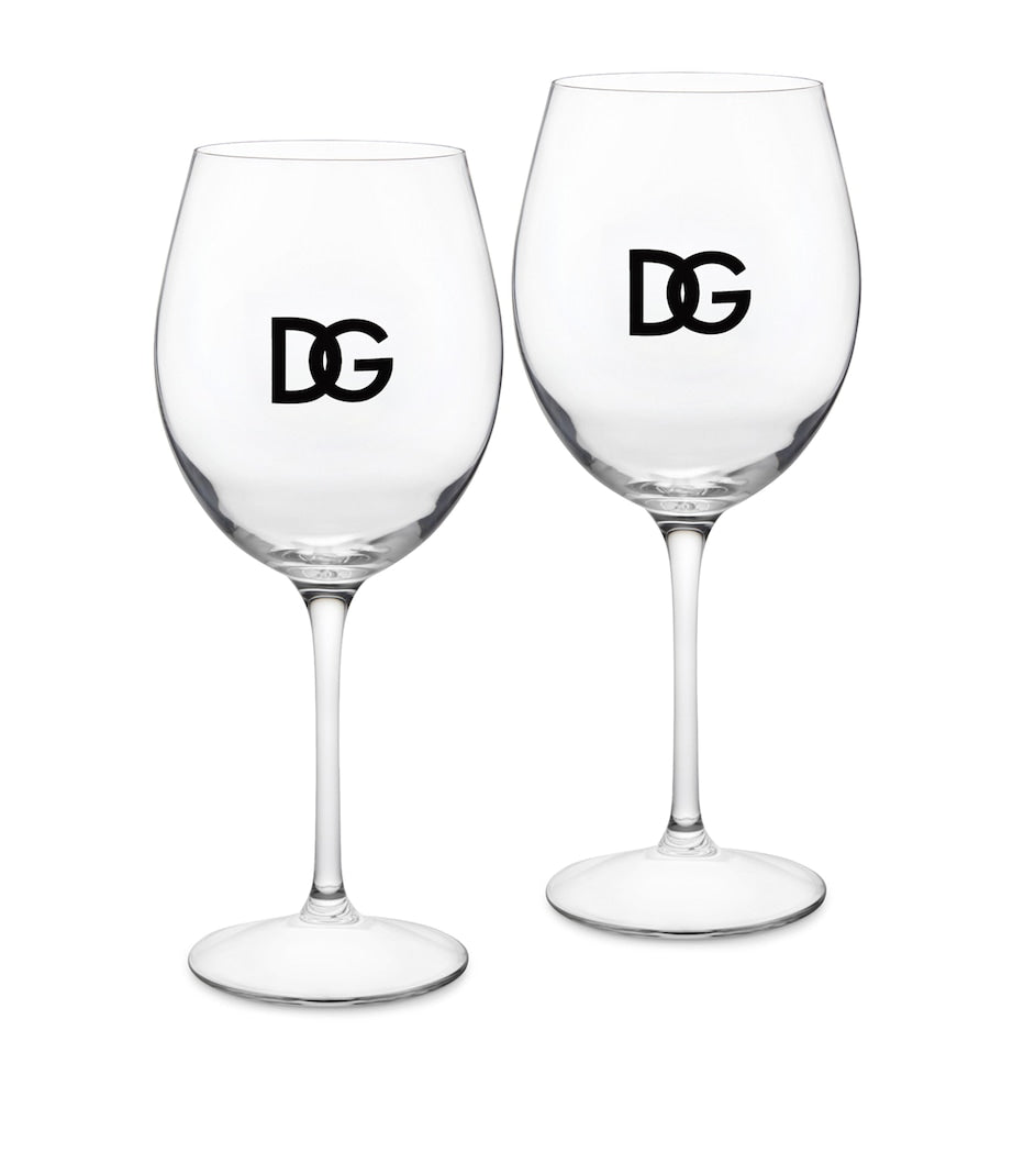 Set of 2 DG Millennials Logo Wine Glasses