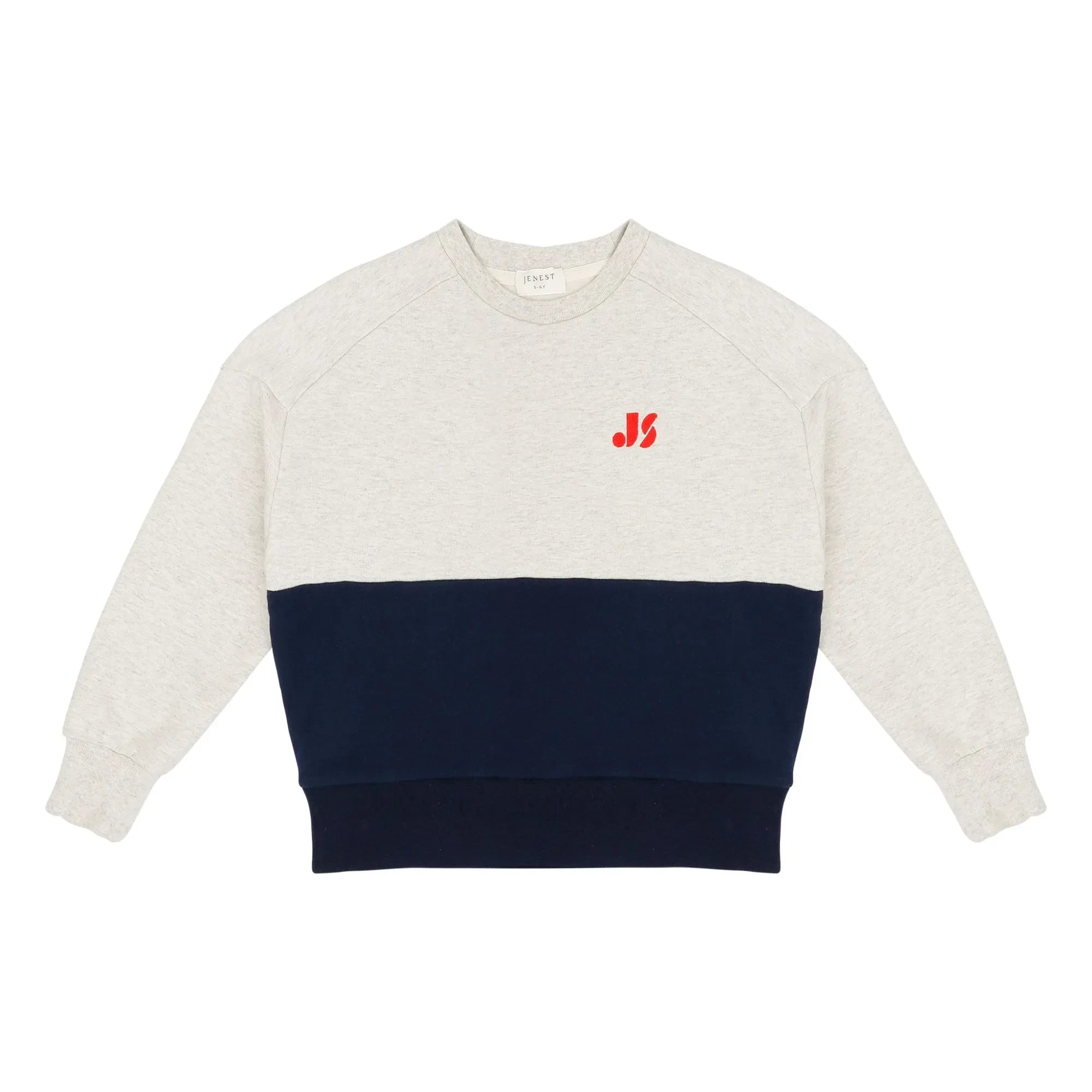 Jenest - Color Block organic cotton sweatshirt | Light grey