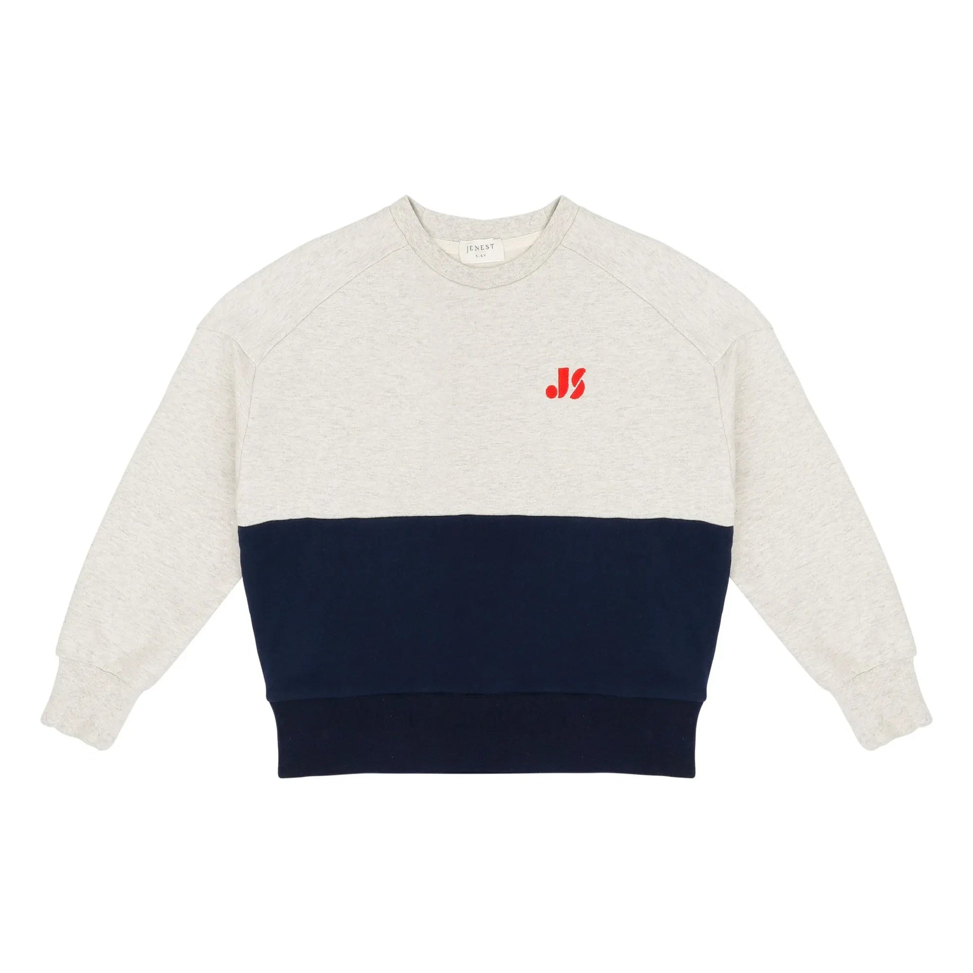 Jenest - Color Block organic cotton sweatshirt | Light grey
