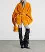 Gold Shearling Belted Wrap Coat