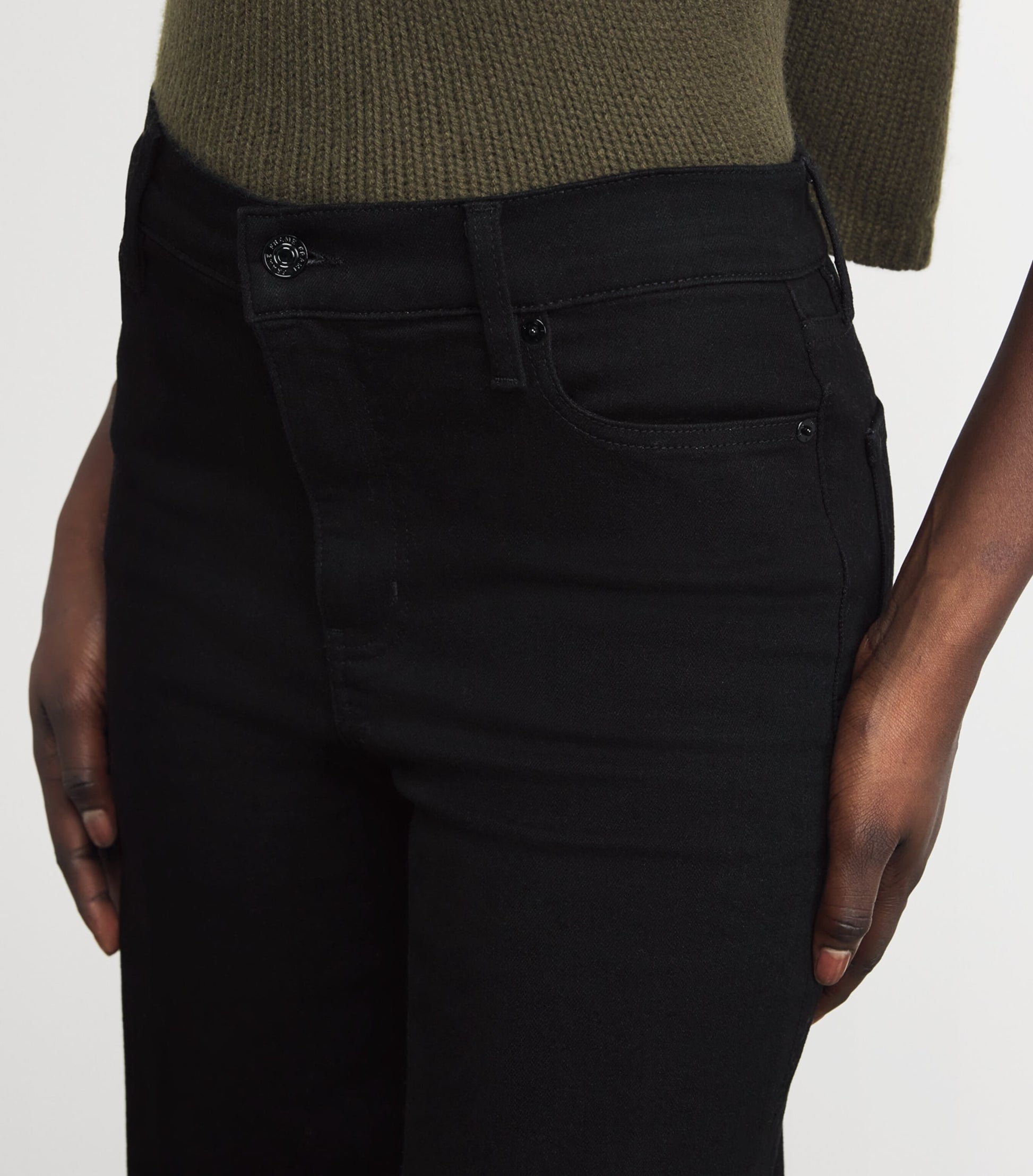 FRAME Black Le Slim Palazzo Wide-Leg Jeans