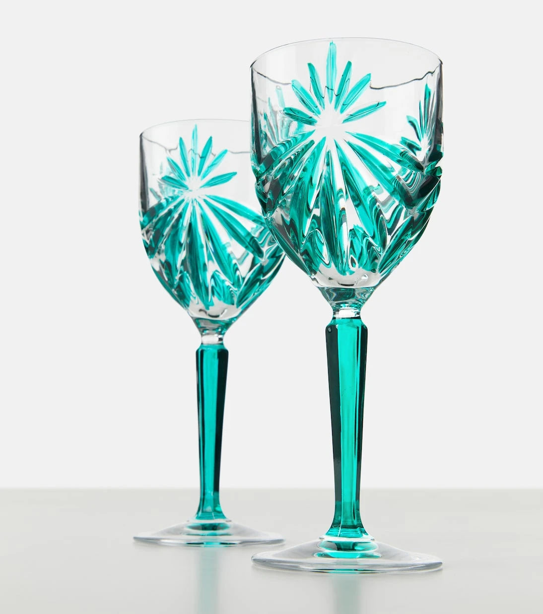 Les-Ottomans - Set of 4 floral crystal wine glasses