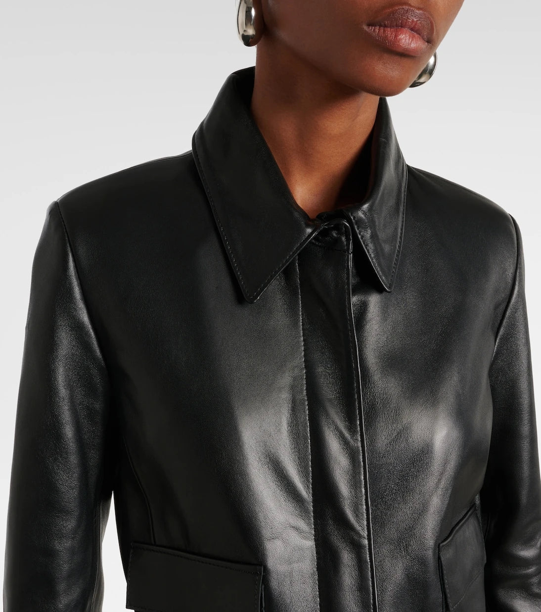 Nour Hammour - Bleeker cropped leather jacket