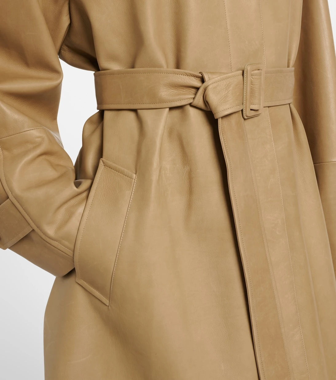 The Row - Amaya belted leather car coat