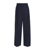 Weekend Max Mara Blue Cotton Wide-Leg Trousers