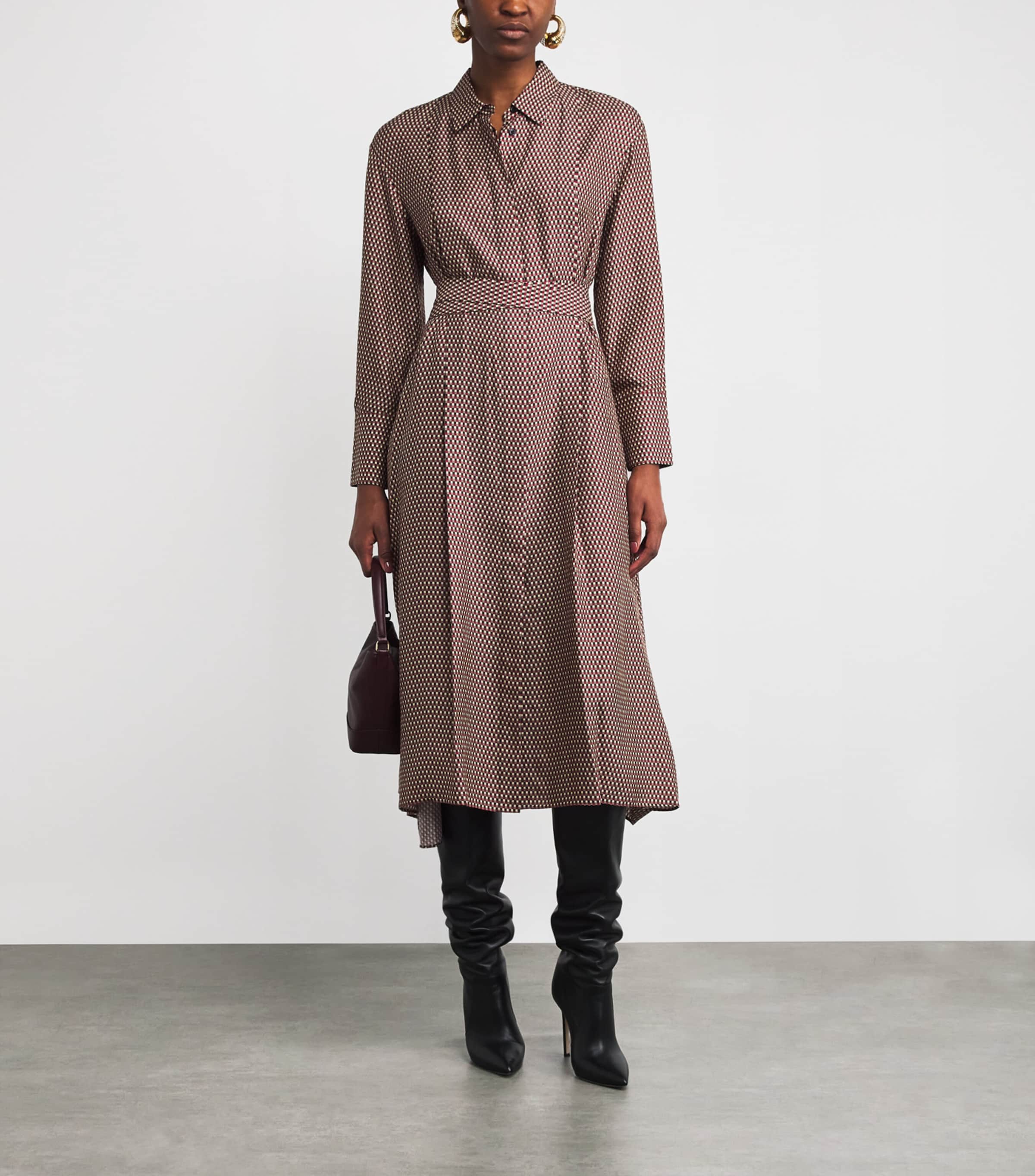 Check Print Orlan Midi Shirt Dress
