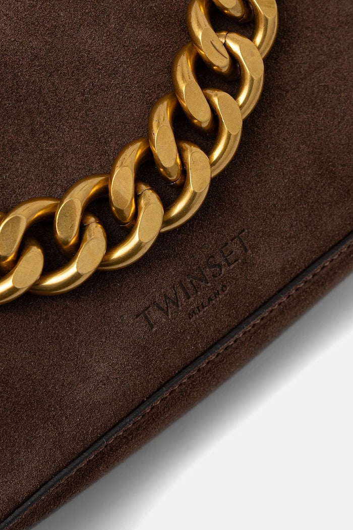 Twinset süet kadın hobo çanta
