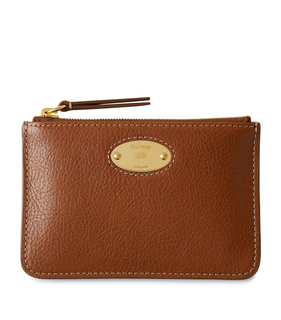 Mulberry Brown Logo Plaque Coin Pouch