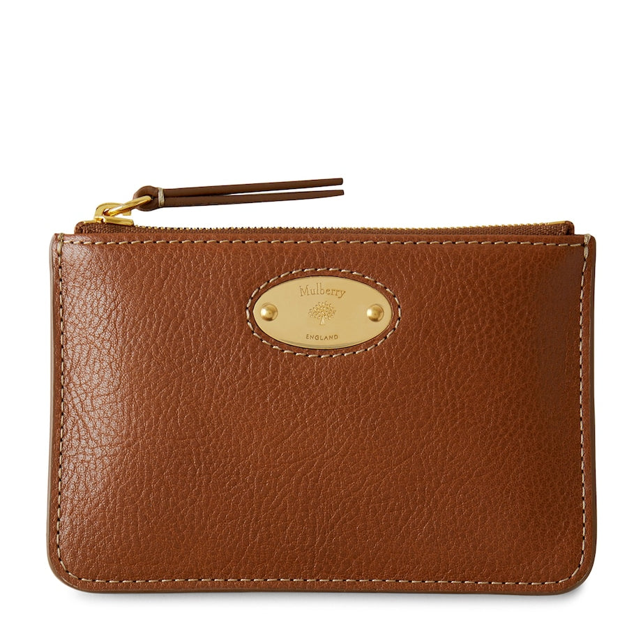 Mulberry Brown Logo Plaque Coin Pouch