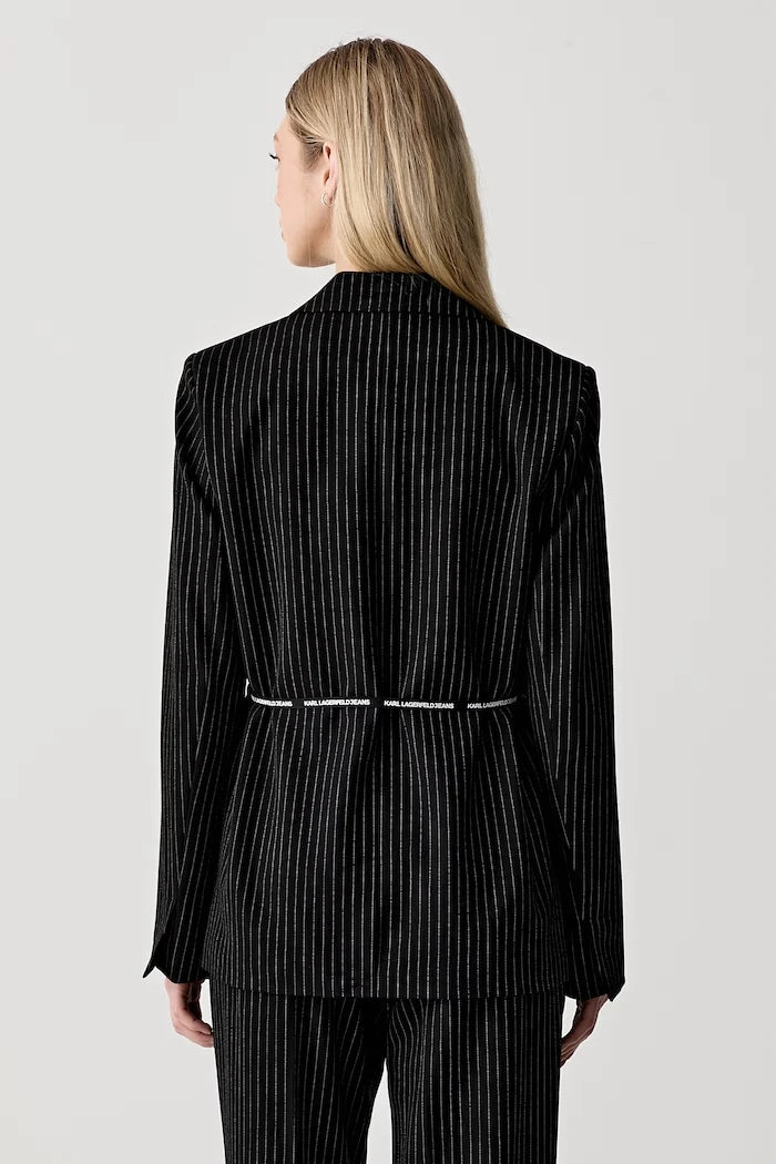 Karl Lagerfeld Jeans viskonlu kadın tek düğmeli ceket