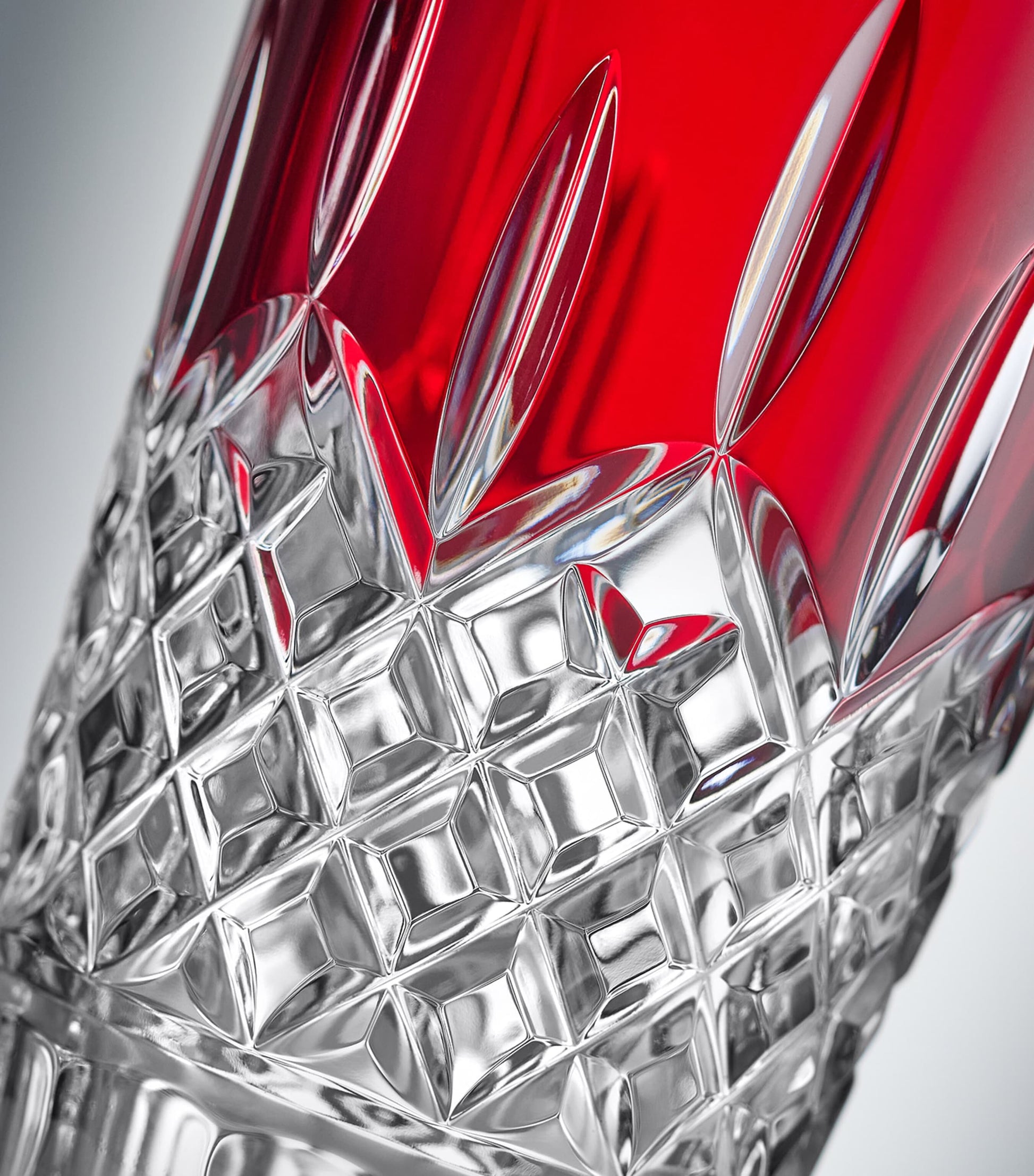 Crystal Lismore Red Vase (25cm)