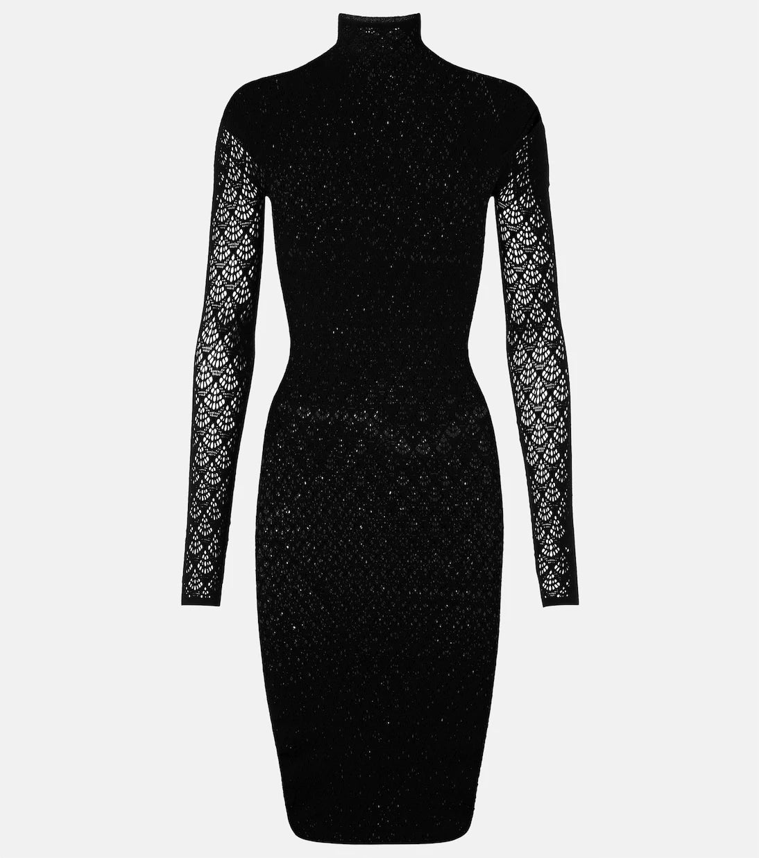 Wolford - فستان قصير محبوك شبه شفاف