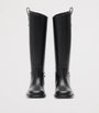 Black Calf Leather Cavalier Knee-High Boots