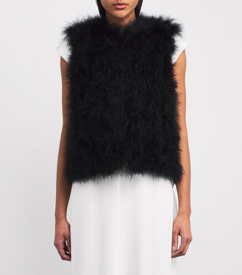 Yves Salomon Black Feather Gilet