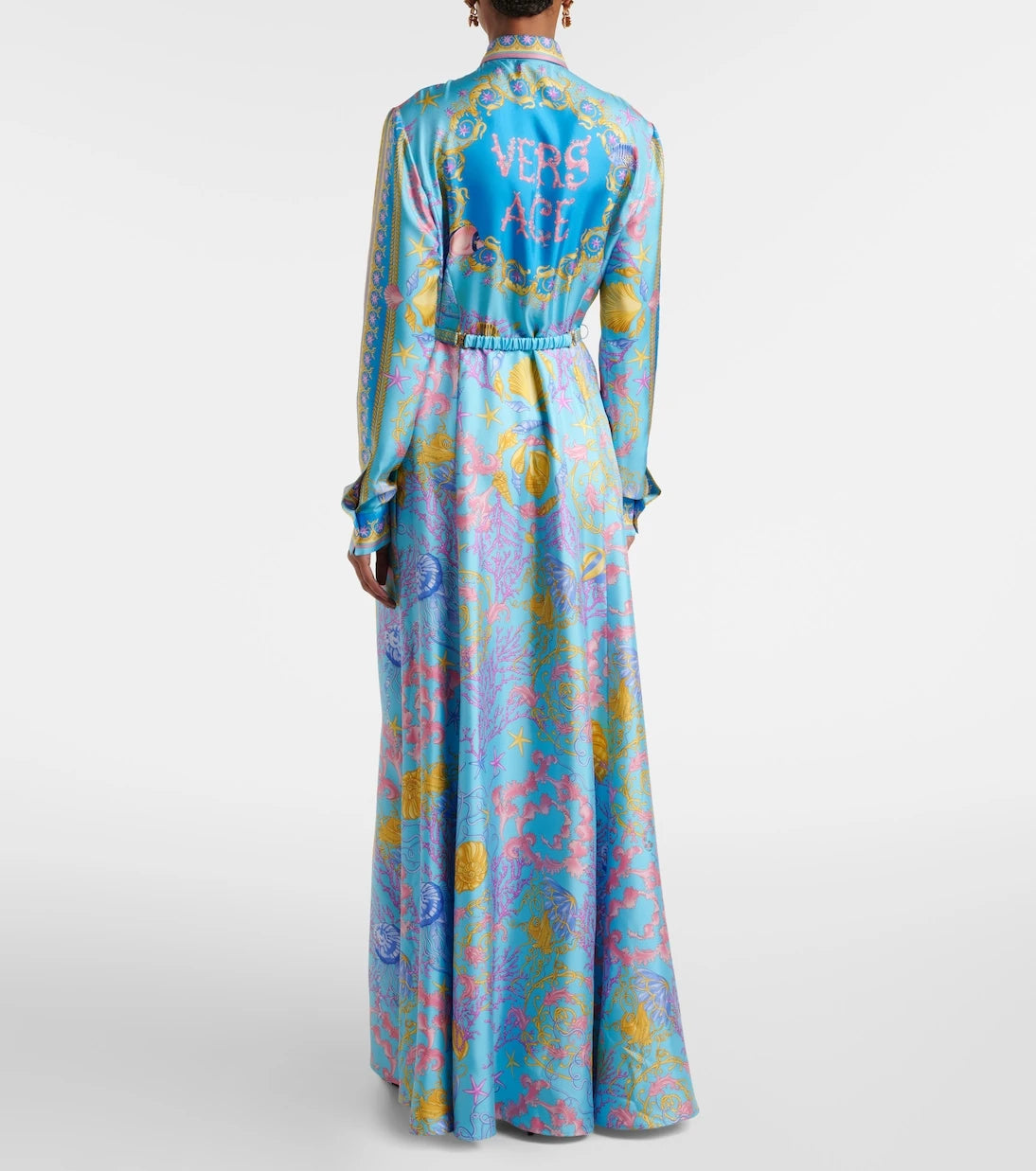 Versace - Underwater Barocco silk twill maxi dress