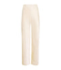 Vince White Satin Straight Trousers