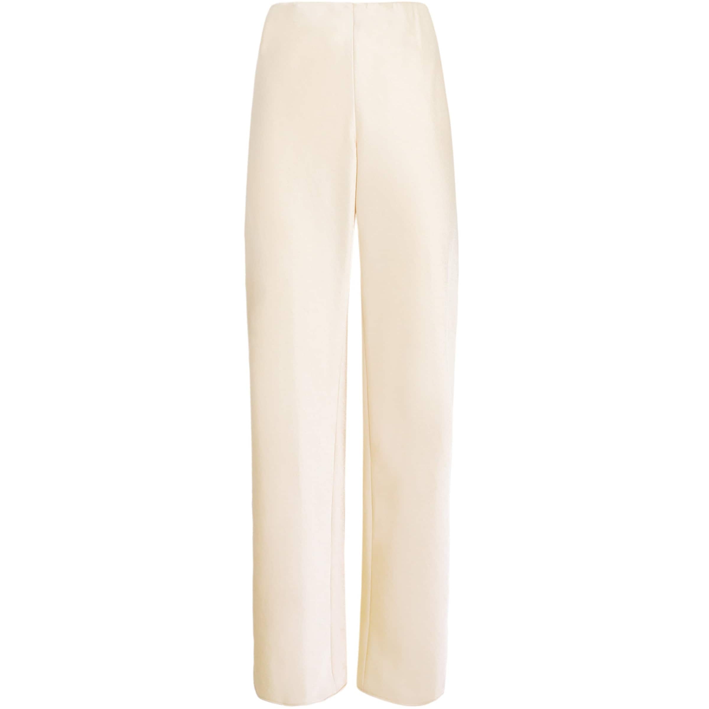 Vince White Satin Straight Trousers