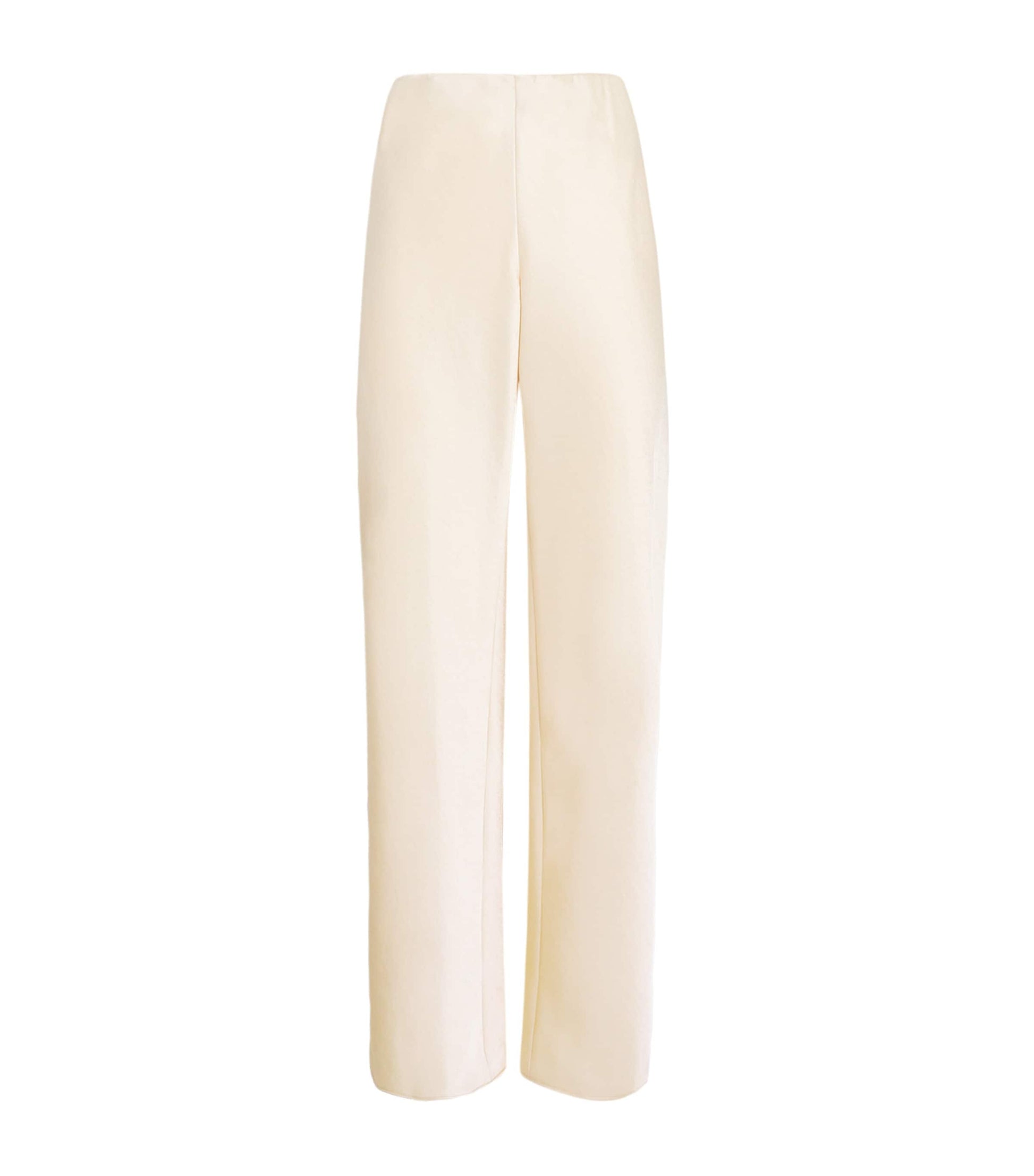 Vince White Satin Straight Trousers