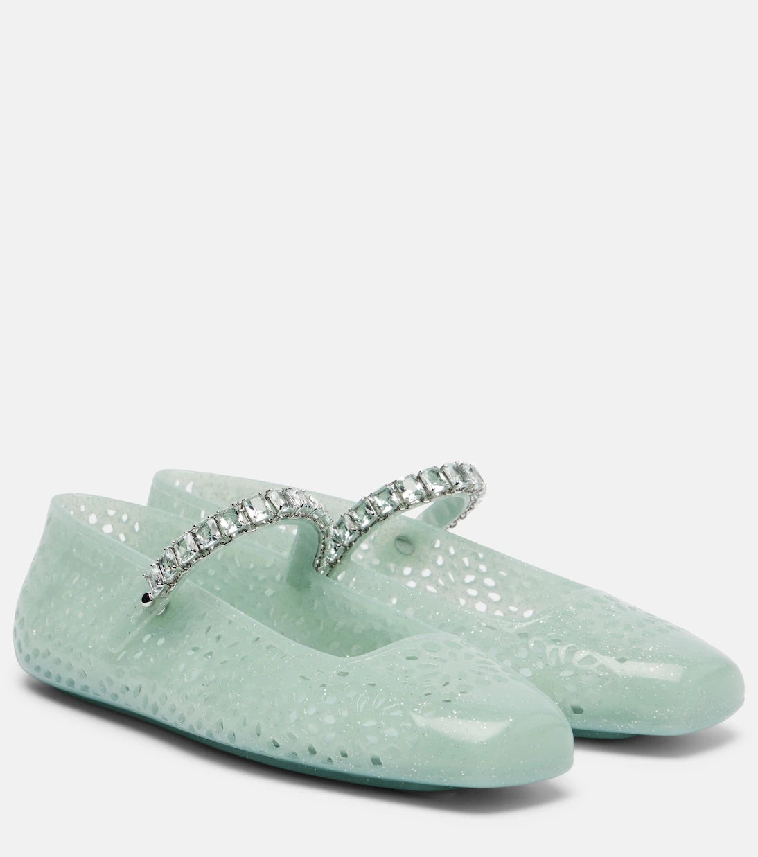 Jimmy Choo - Jelly crystal-embellished ballet flats