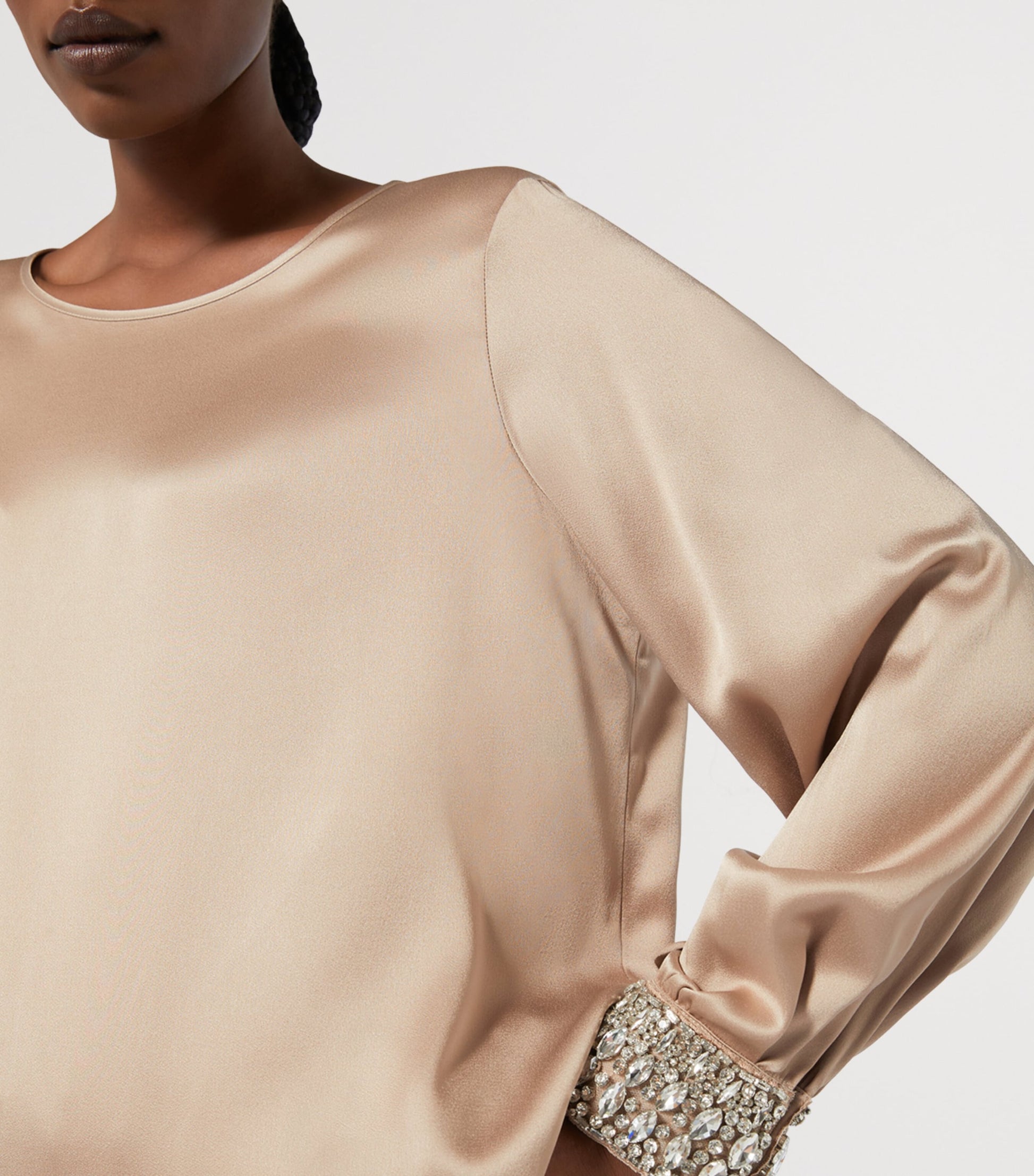 Satin Embellished Liguria Blouse