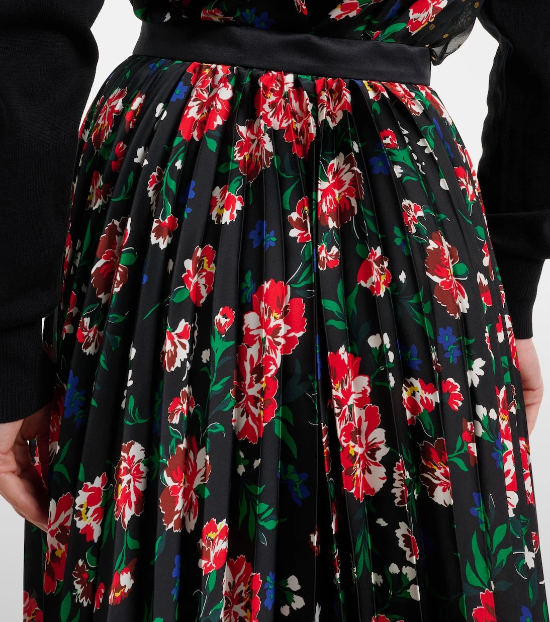 Sacai - تنورة ميدي بليسيه مطبوعة