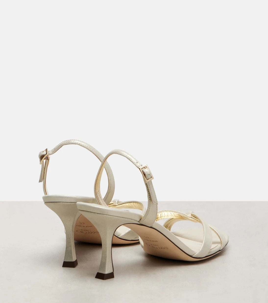 Jimmy Choo - صندل Elsy 70 من الجلد المعدني