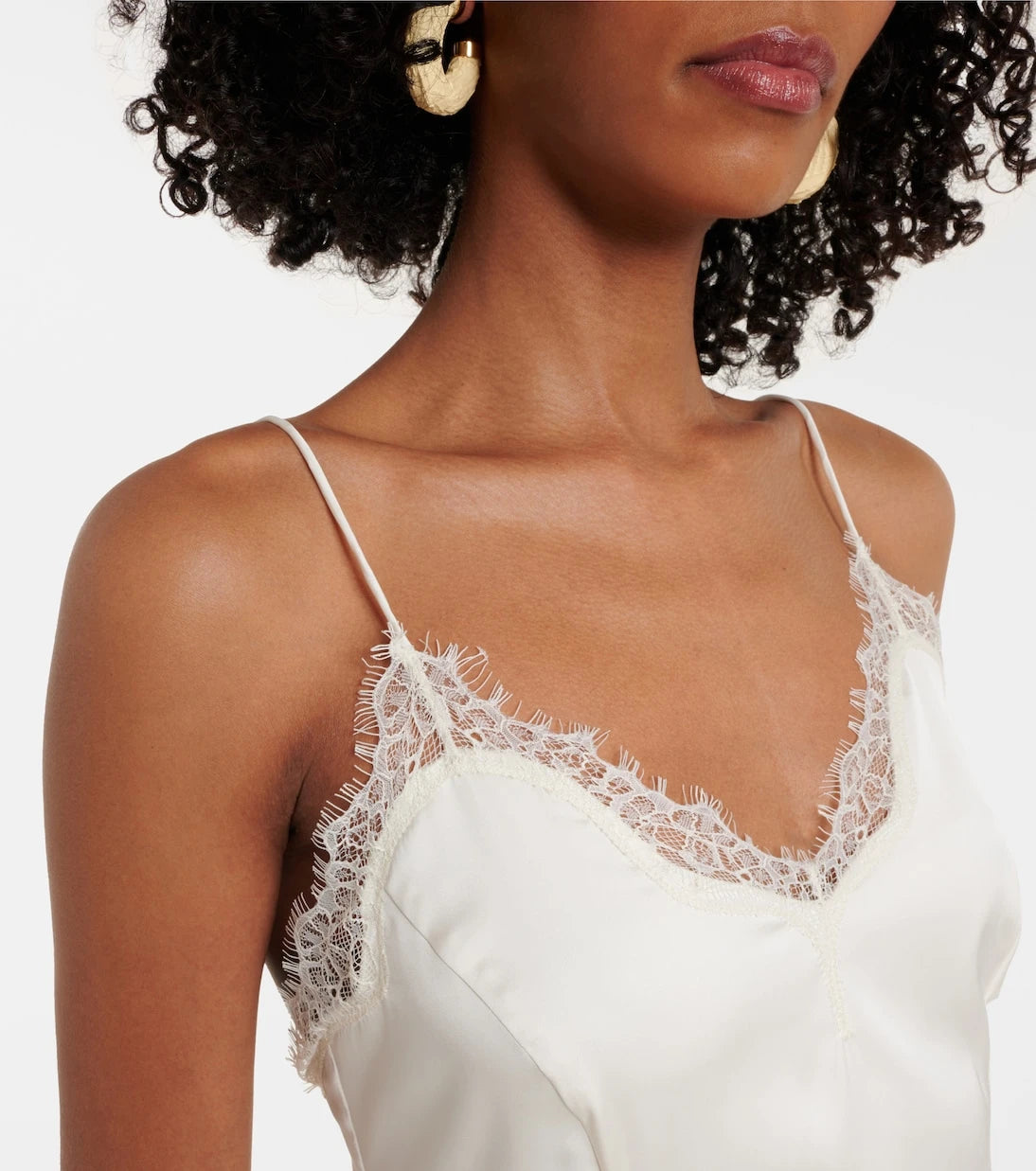 Rotate - Bridal lace-trimmed satin maxi dress