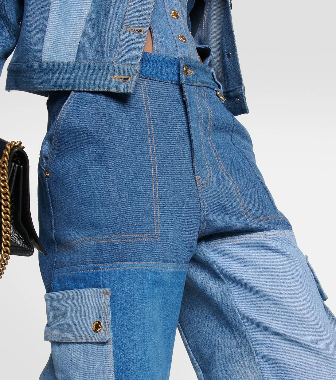 Marine Serre - Monogram high-rise wide-leg jeans