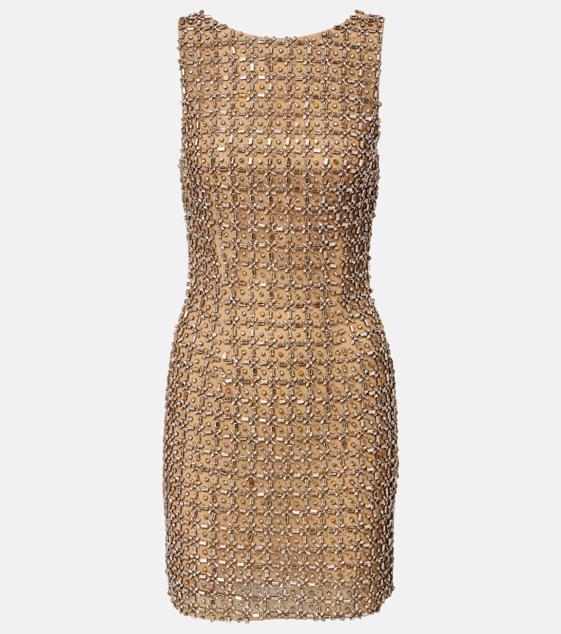 Là Fuori - Gilded crystal-embellished minidress