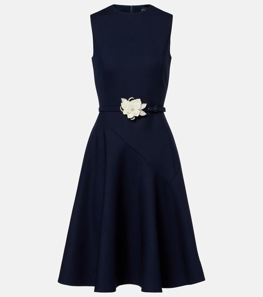 Oscar de la Renta - Belted wool-blend midi dress