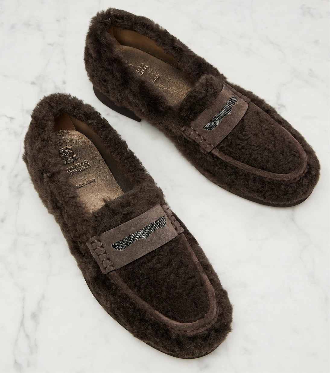 Brunello Cucinelli - Monili shearling loafers