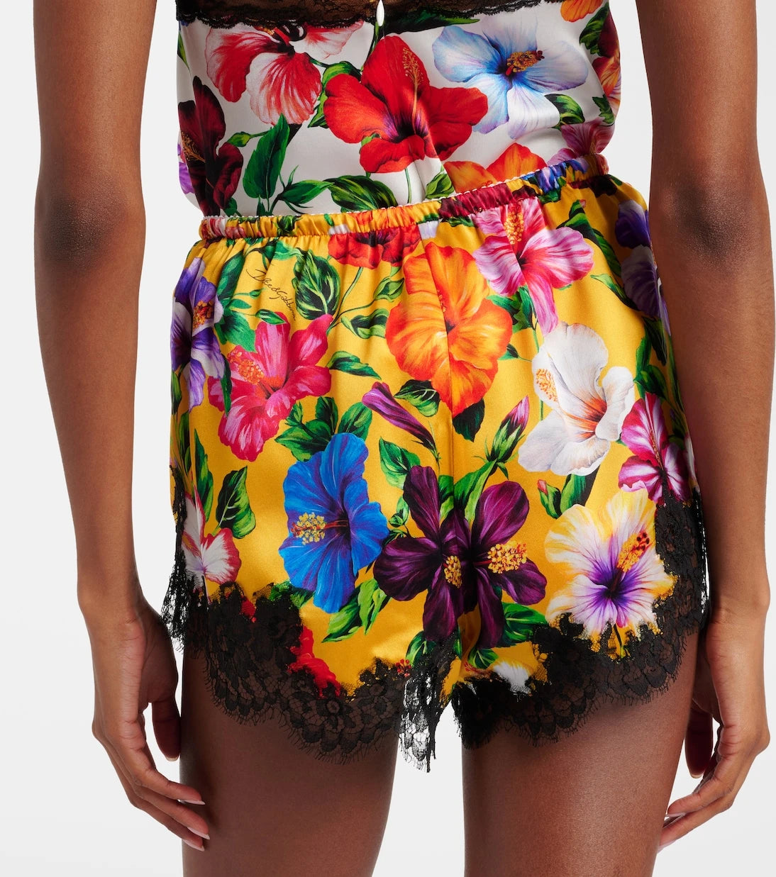 Dolce&Gabbana - Floral silk-blend satin shorts