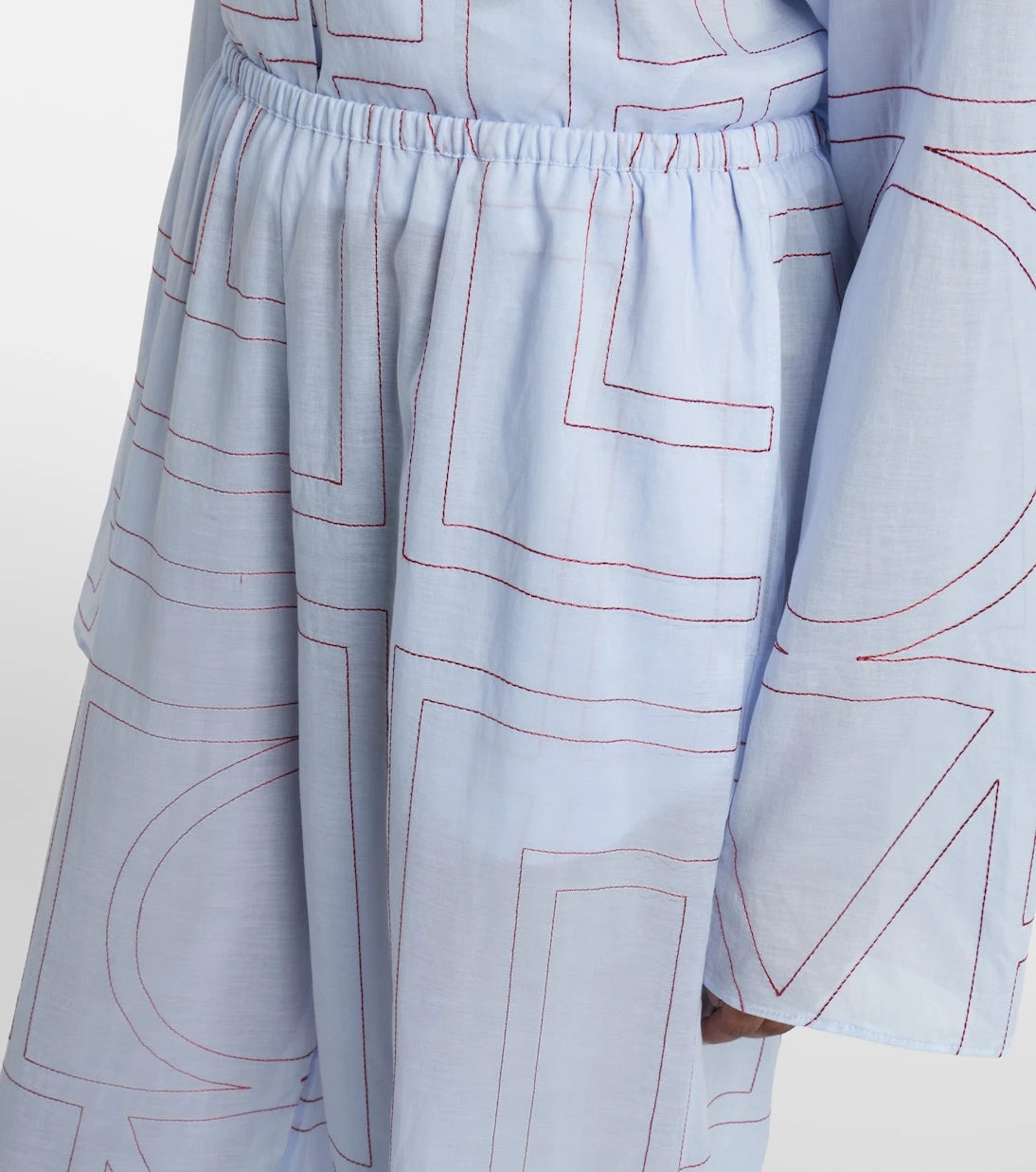 Toteme - Embroidered cotton-blend poplin pajama pants