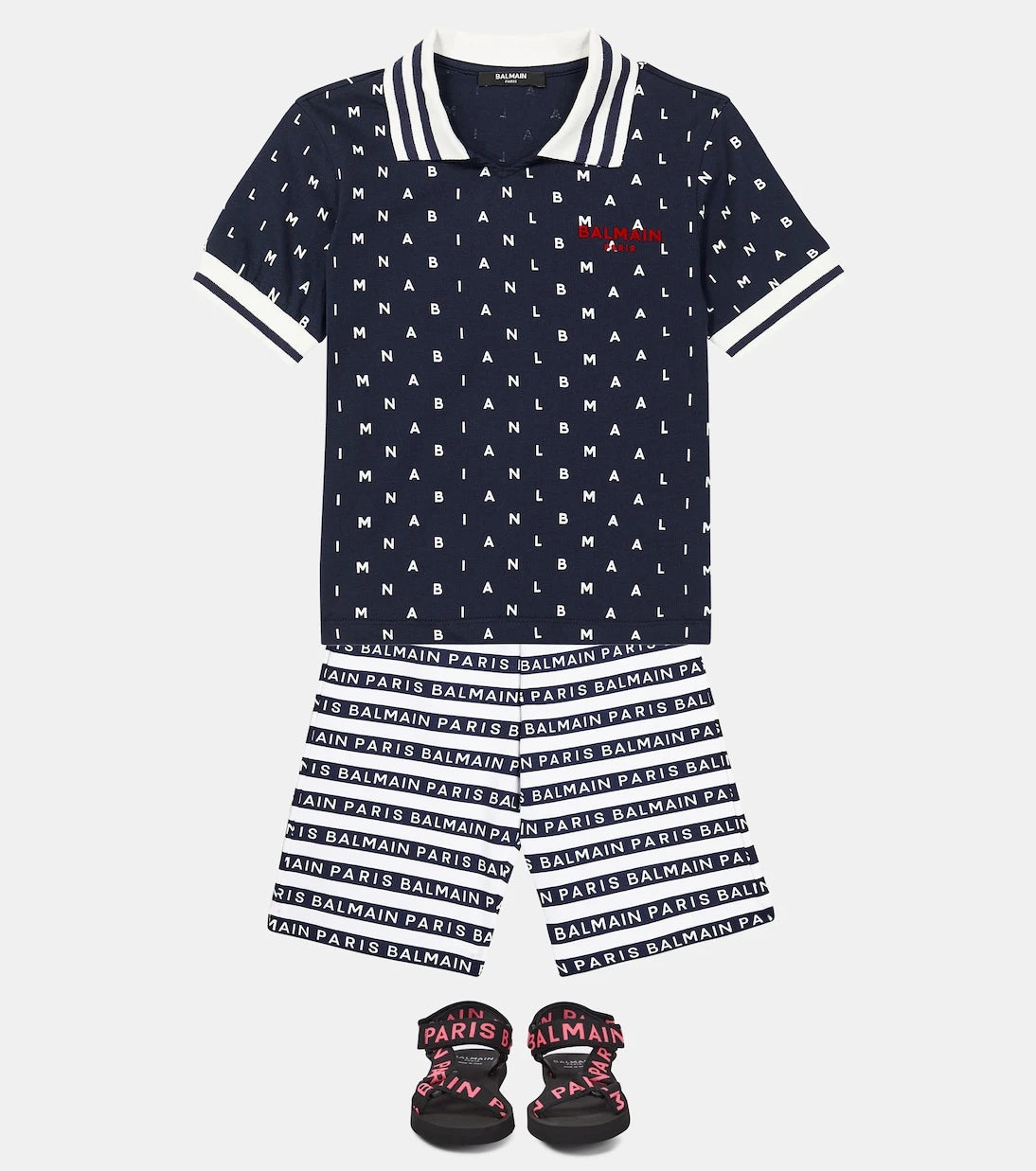 Balmain Kids - Printed cotton polo shirt
