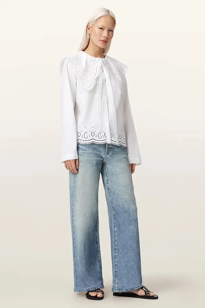 AllSaints риза дамска от памук MARIE