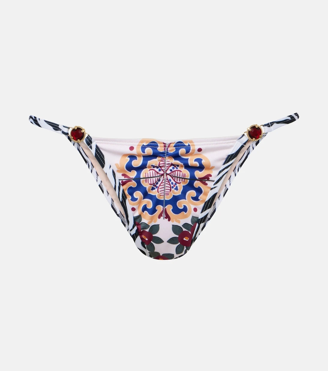 Bananhot - Pracy embellished printed bikini bottoms