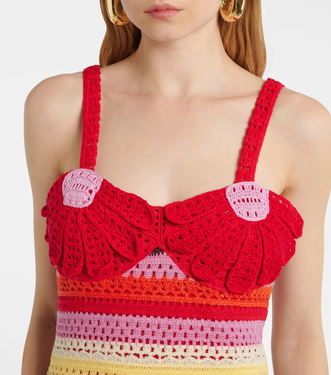 Farm Rio - Striped crochet midi dress