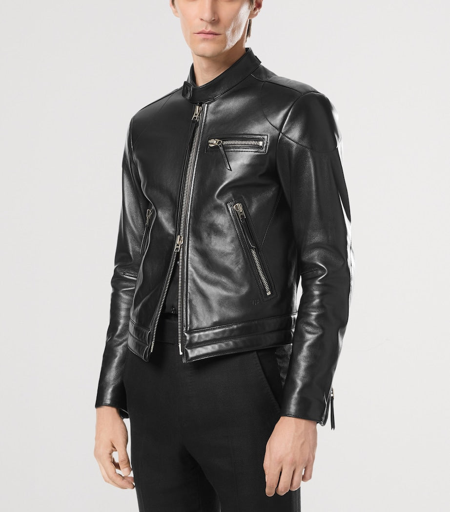 TOM FORD Black Leather Biker Jacket