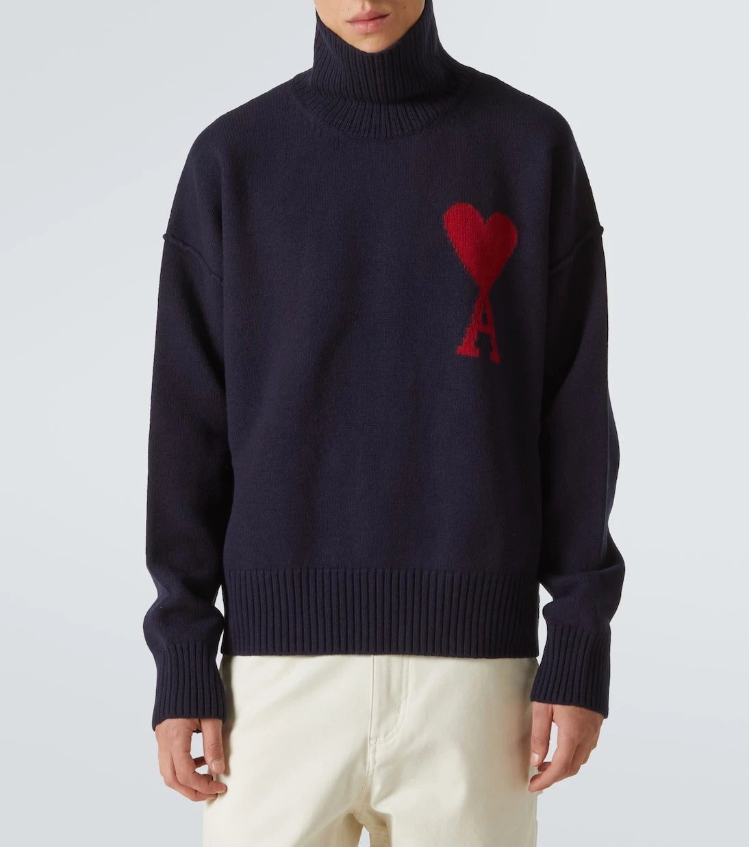 Ami Paris - Ami De Cœur virgin wool turtleneck sweater
