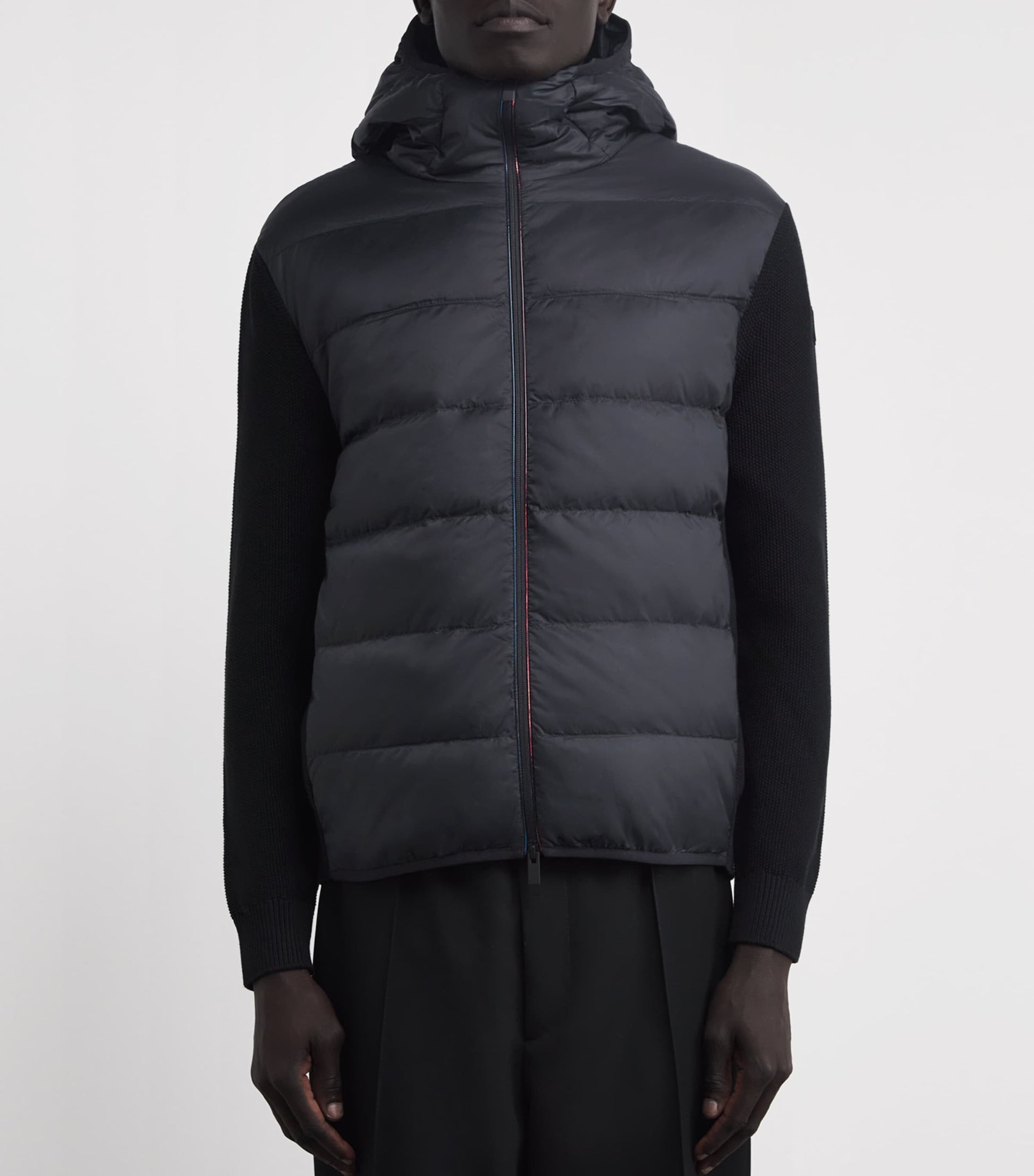 Moncler Black Cotton Down-Front Cardigan