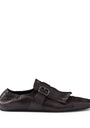 Calf Leather Fringed Monk-Strap Shoes
