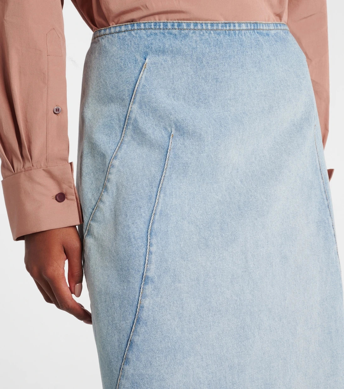 Dries Van Noten - Denim midi skirt