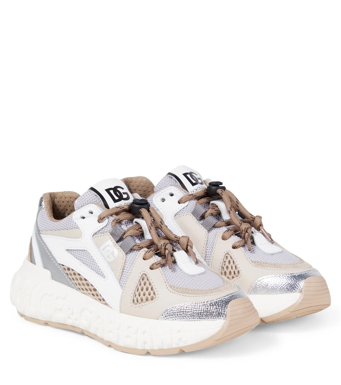 Dolce&Gabbana Kids - DG leather-trimmed sneakers