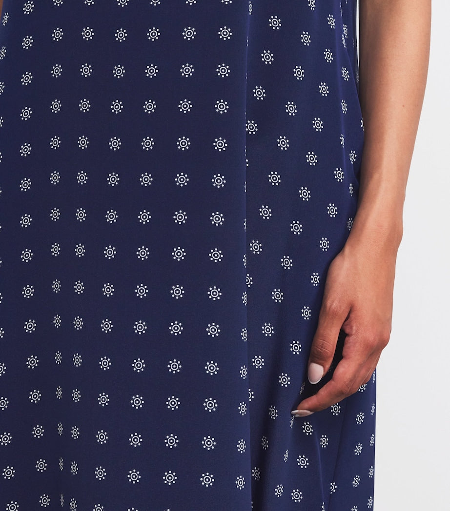 Weekend Max Mara Blue Silk Printed Maxi Dress