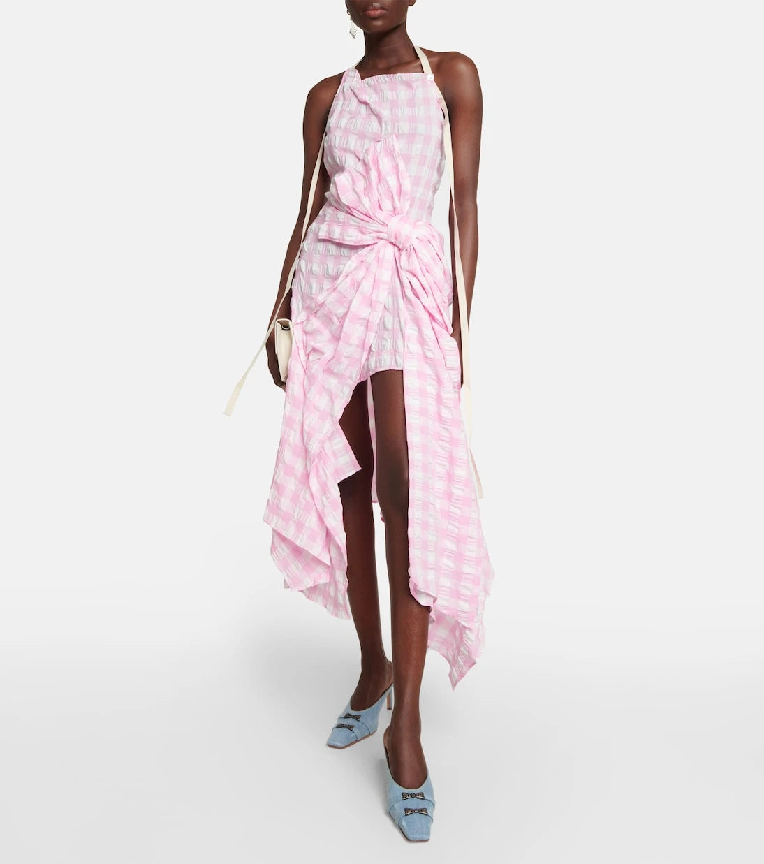 Acne Studios - Gingham-print halterneck dress