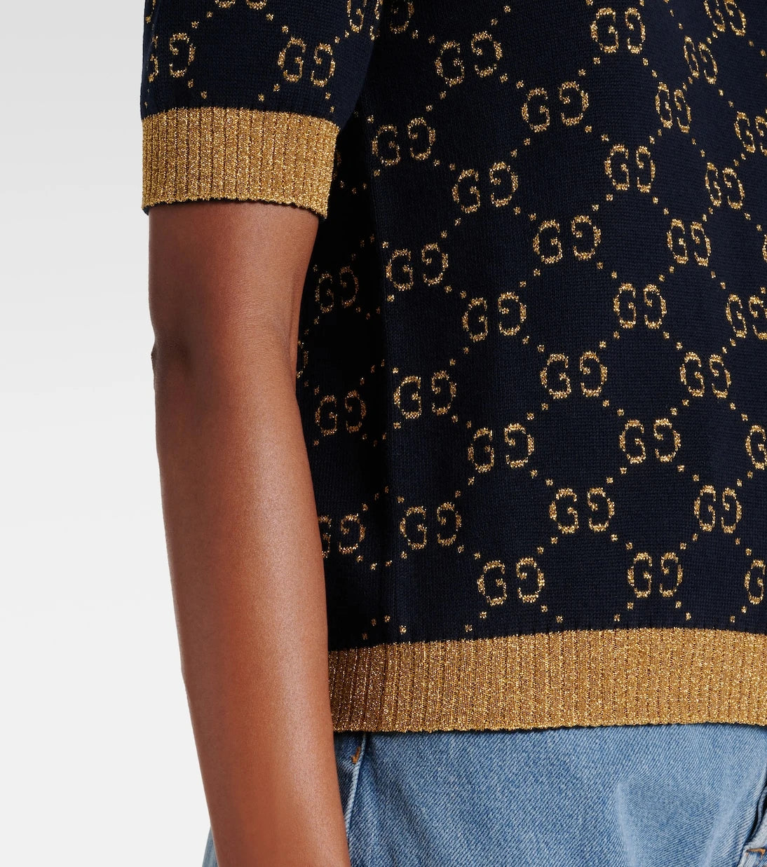 Gucci - Cotton-blend lamé top