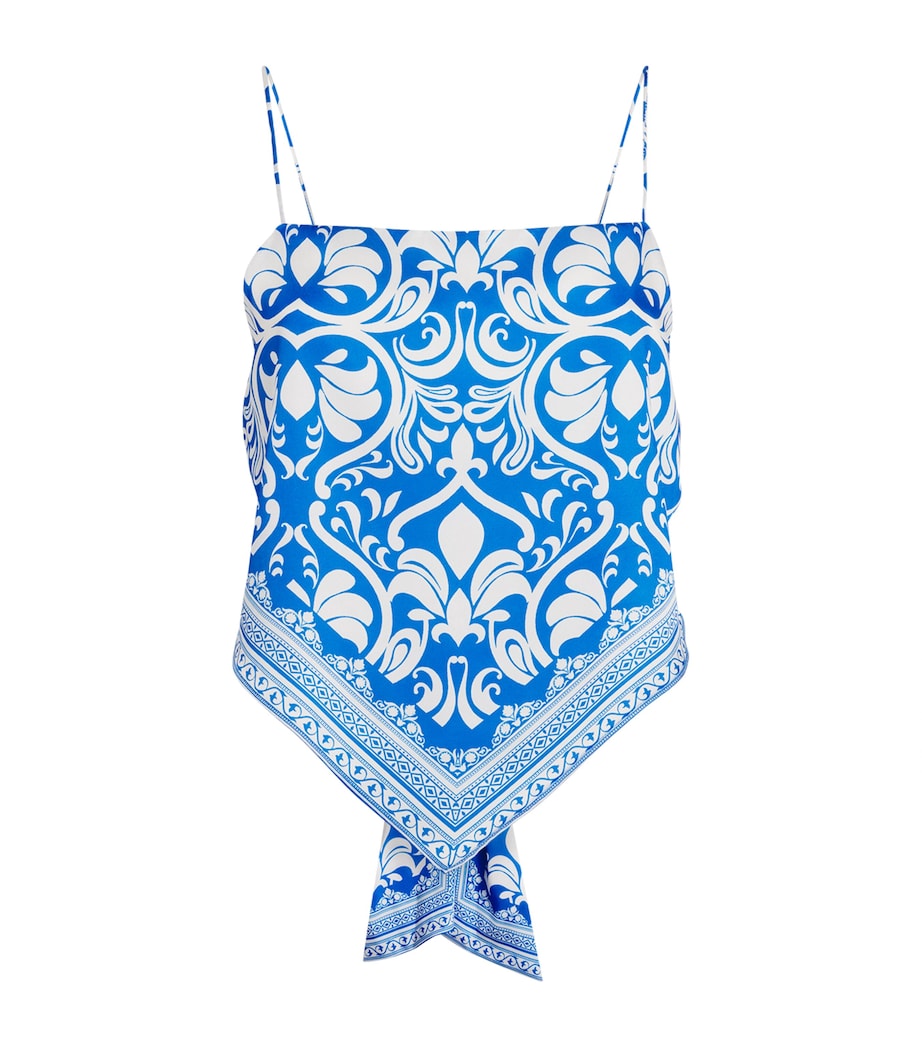 Alice+Olivia Blue Yuri Scarf Top